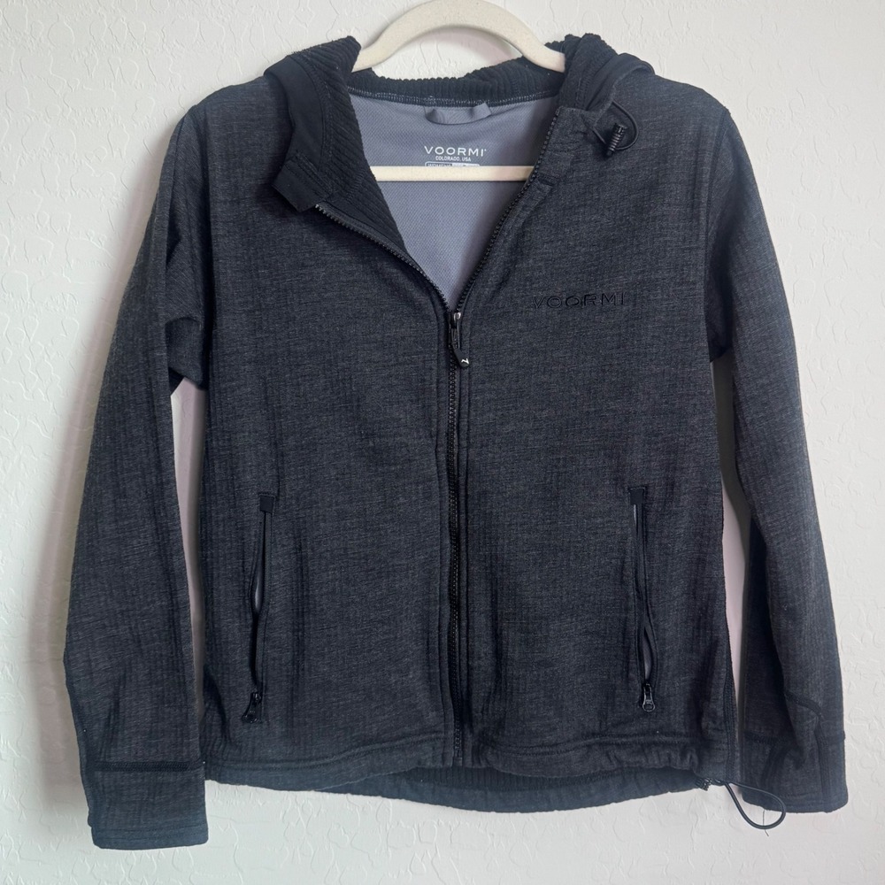 Voormi Colorado Womens S Gray Wool Blend Full Zip Jacket Hoodie Made in USA